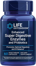 Life Extension Enhanced Super Digestive Enzymes and Probiotics, 60 Capsules | B. Coagulans Probiotic & Blend of 10 Digestive Enzymes, Supports Digestion, Comfort & GI Balance for Plant-Based Diets