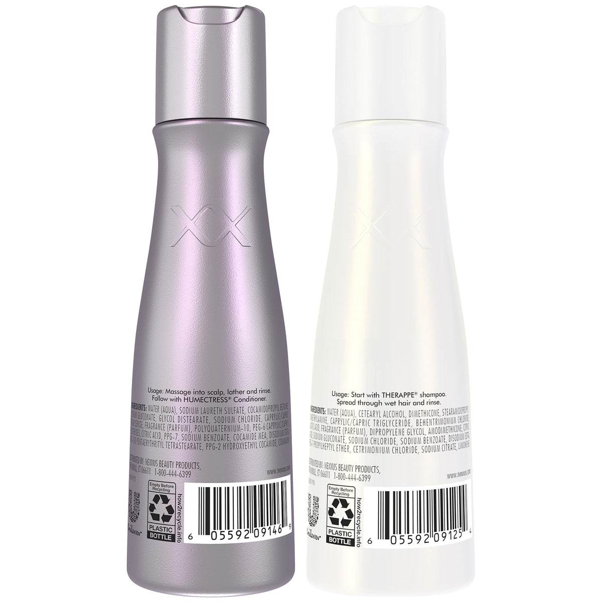 Nexxus Travel Shampoo and Conditioner, Therappe & Humectress, 3 Oz Ea | Ultimate Moisture Protein Treatment for Dry, Damaged Hair with Elastin Protein & Green Caviar | Hair Products for Women & Men