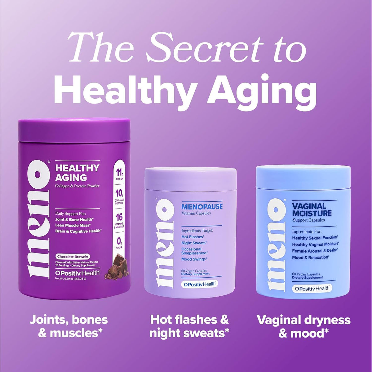 MENO Healthy Aging Collagen & Protein, Chocolate Brownie – 15 Servings