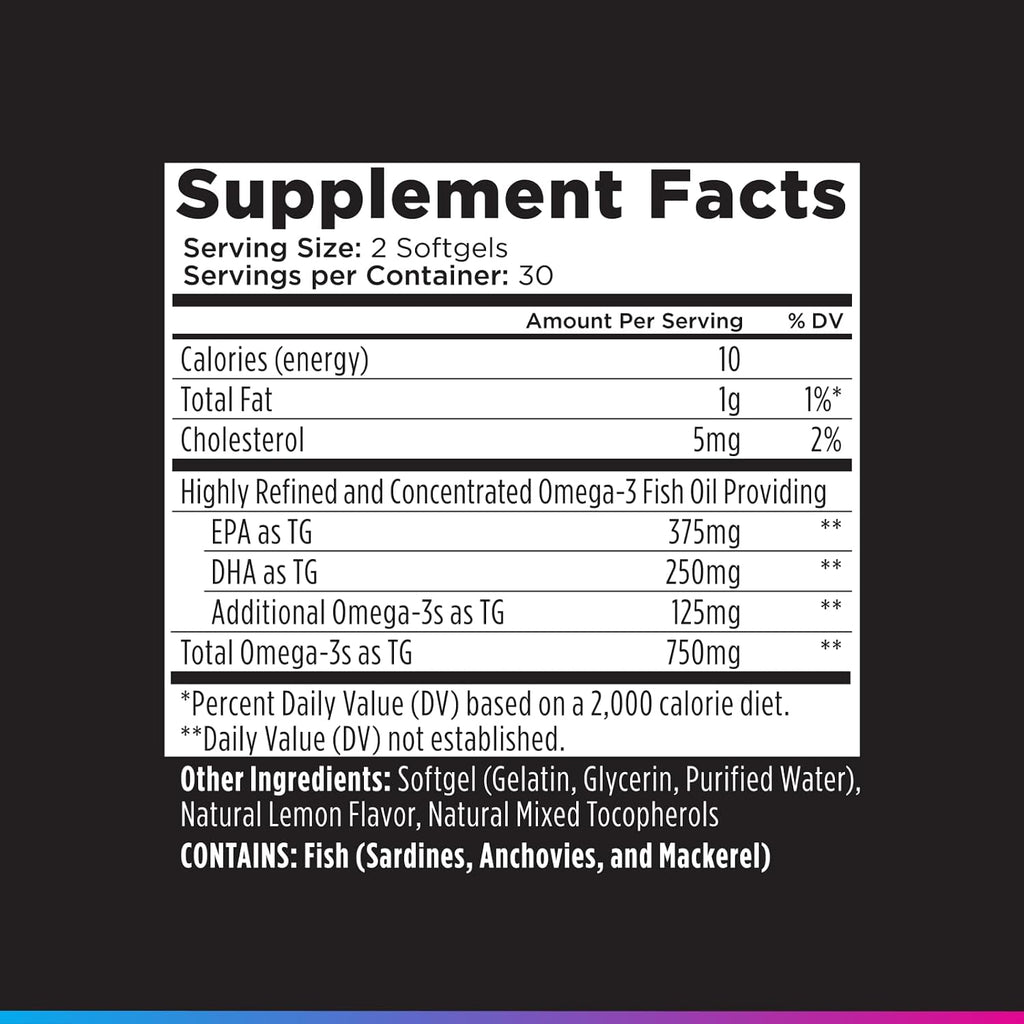 Livingood Daily Fish Oil Omega 3 Supplement, EPA and Dha from Wild Caught Fish, Omega 3 Fatty Acids for Heart, Brain, and Joint Health for Men and Women, Gluten Free, 30 Day Supply, 60 Softgels