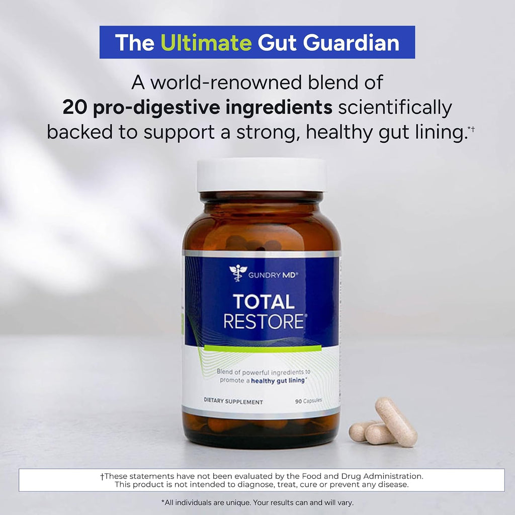 Gundry MD Total Restore & 24 Strain Probiotic Gut Health Bundle