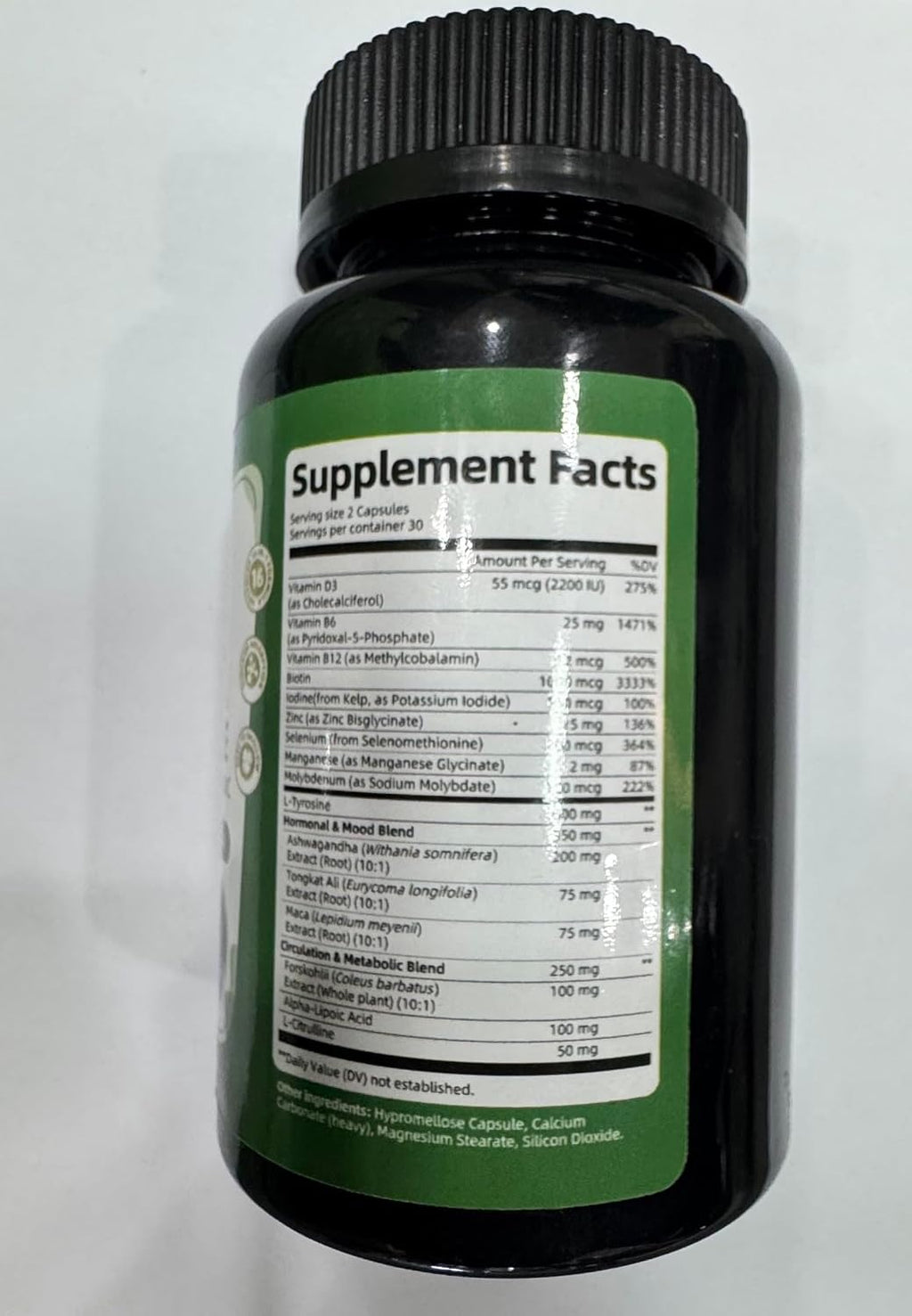 Selenium with Iodine, Zinc L-Tyrosine 500mg, Ashwagandha, Supports Hormone Health, Energy and Metabolism, Mood Balance, 16-in-1 Multivitamin Formula with Vitamin D3, B6, B12, 90 Capsules, GMP Tested