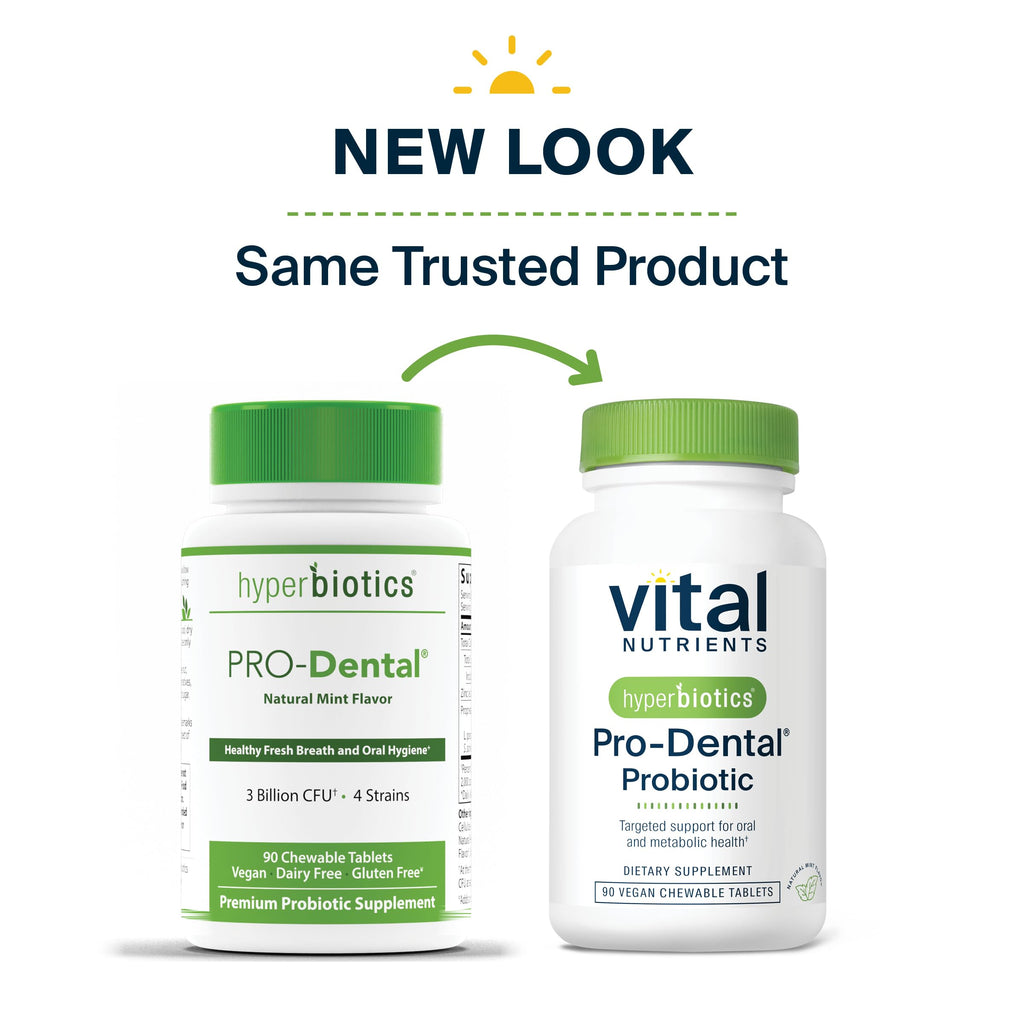 Hyperbiotics Vital Nutrients Pro Dental Probiotic | Clinically Studied BLIS K12 and M18 | Oral Probiotics for Bad Breath Treatment for Adults | Oral Health for Teeth and Gums | 45 Mint Tablets