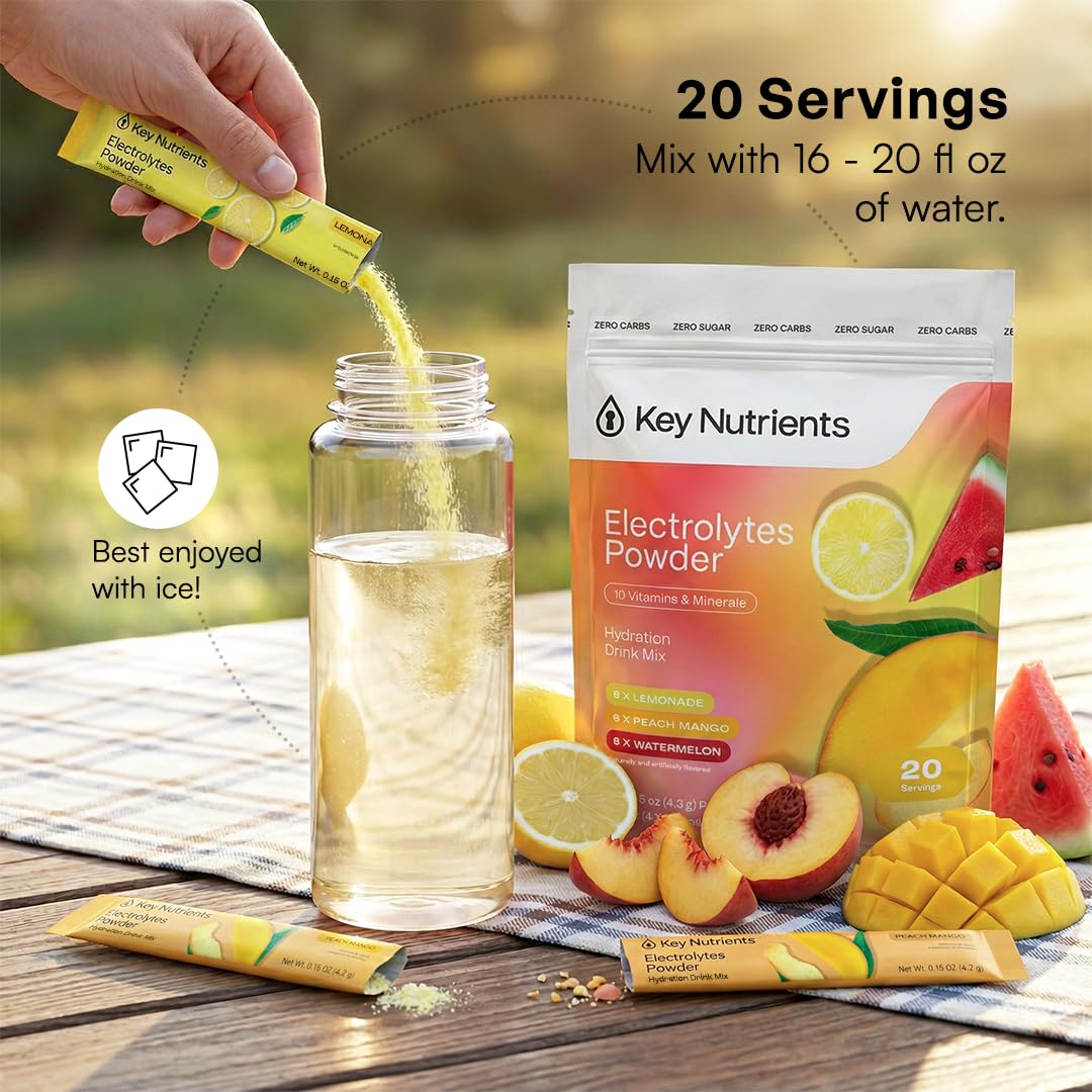 KEY NUTRIENTS Multivitamin Electrolyte Packets, No Sugar Variety Pack, 10Ct