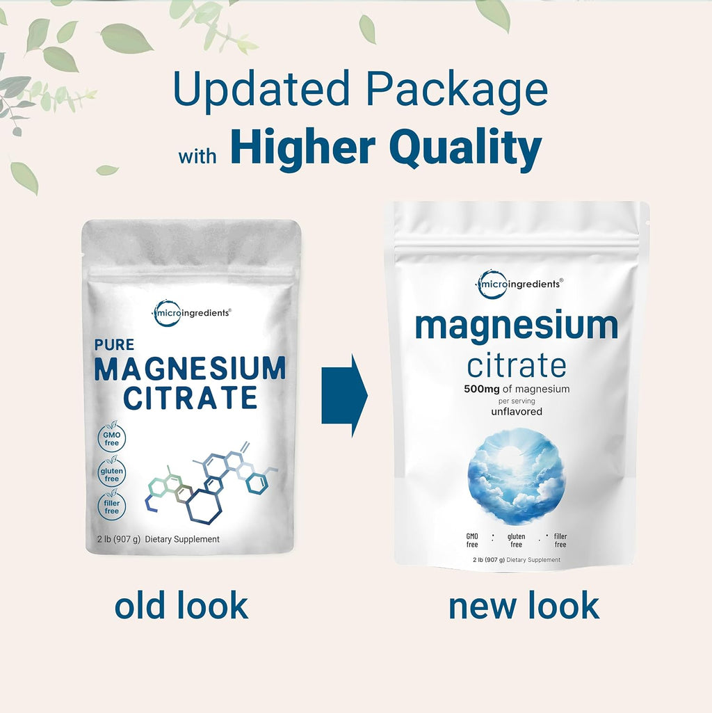 Magnesium Citrate Powder, 2lbs | Unflavored Magnesium Supplement | Relaxation and Nutrient Utilization | Easily Absorbed Formula | Non-GMO, Vegan, Gluten Free