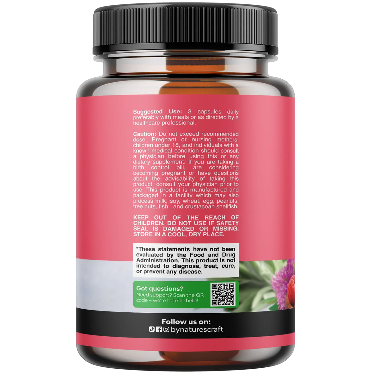 Natures Craft Complete Herbal Menopause Supplement for Women - Female Hormone Balance Capsules for Night Sweats Hot Flashes & Mood Swings with Dong Quai, Chaste Berry & Black Cohosh Root - 60 Count