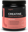LEGION Micronized Creatine Monohydrate Supplement - Clean Creatine Powder for Muscle Gain & Post Workout Recovery - Micronized Creatine Supplement for Maximum Absorption (60 Servings, Unflavored)