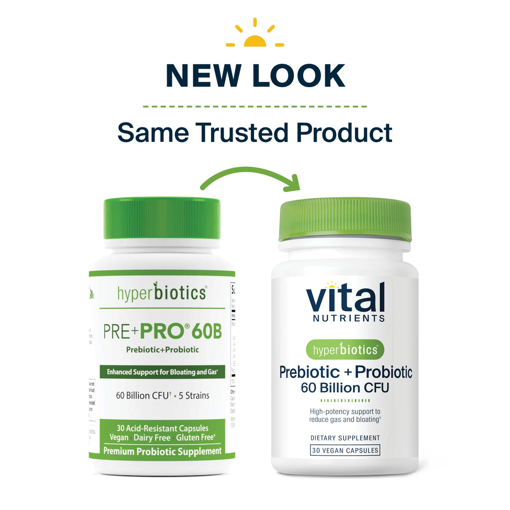 Hyperbiotics Vital Nutrients Prebiotic and Probiotic for Women and Men | 60 Billion CFU | Pre and Probiotics Supports Digestive Health, Constipation, Diarrhea, Gas & Bloating | 60 Vegan Capsules