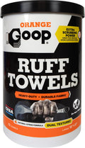 GOOP Orange Heavy Duty Ruff Towels with Scrubbing Power, 10” x 12” Dual Textured Multi-Purpose Cleaning Wipes, Removes Dirt, Grease, Oil, 72 Count