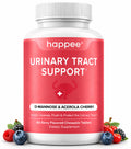 Happee Urinary Tract Health Supplement for Women & Men, Fast-Acting UTI Relief and Prevention, 500mg D-Mannose & Antioxidants, Supports Kidney and Bladder Health, Berry Flavor, 60 Chewables