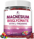 Magnesium Bisglycinate Chelate Gummies | 400 mg High Absorption Magnesium Bisglycinate with L-theanine Supplement for Women and Men, Sugar Free, 30 Day Supply