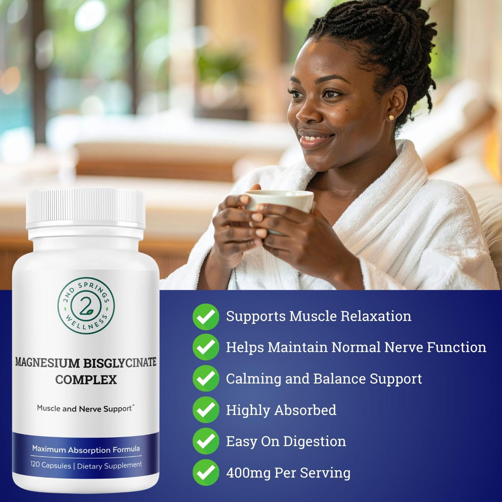 Magnesium Bisglycinate + 7 Mushroom Complex Bundle | Calm, Energy, Immunity, Muscle Support, Focus, Stress Balance & Daily Wellness