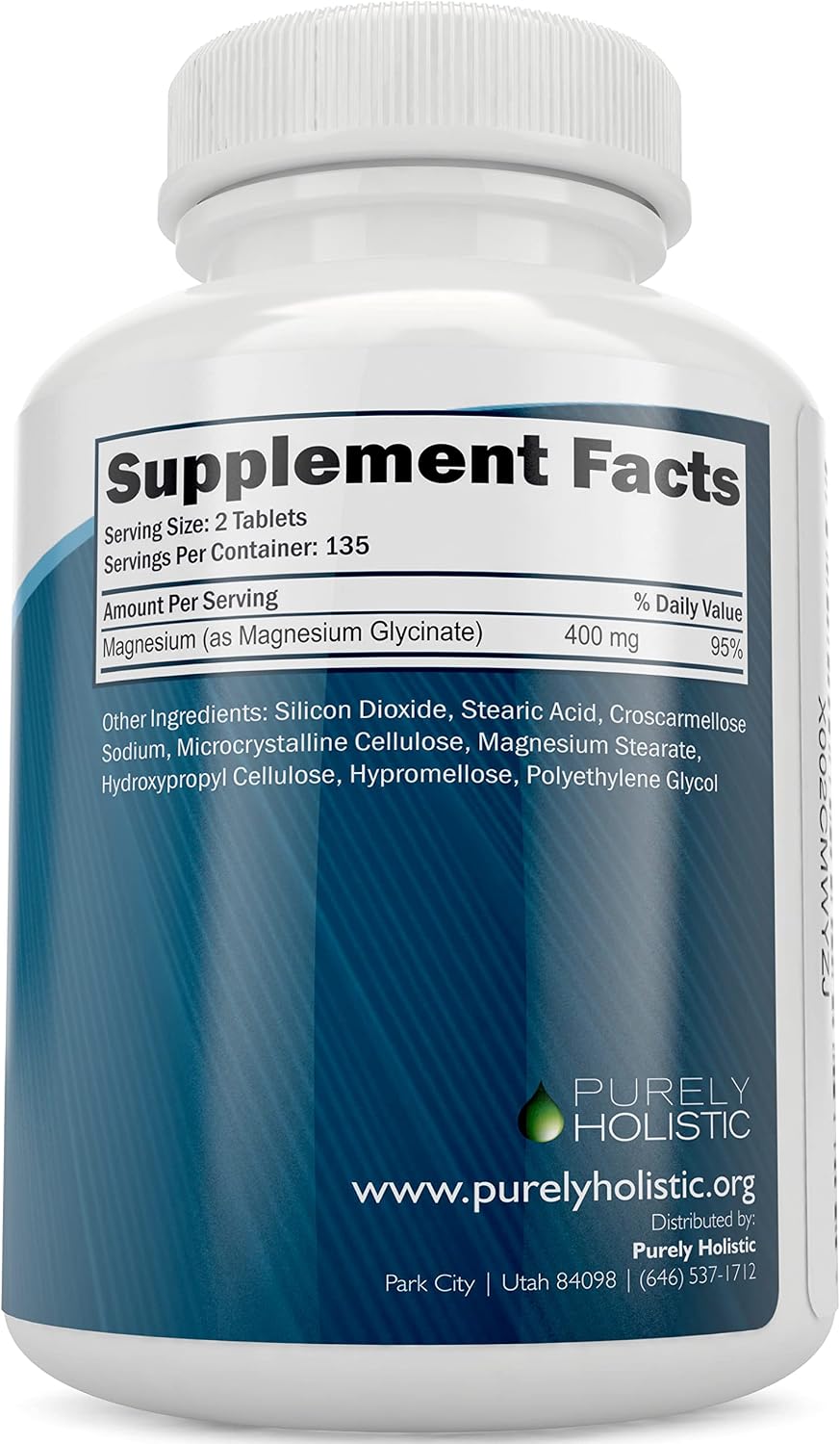 Purely Holistic Red Yeast Rice 1200mg with CoQ10 & Niacin + Magnesium Glycinate 400mg - 120 Capsules + 270 Tablets - Made in USA
