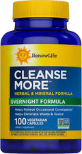 Renew Life Cleanse More 100 Vegetarian Capsules | Helps Relieve Occassional Constipation | Herbal Formula with Magnesium | Dairy, Soy and Gluten Free