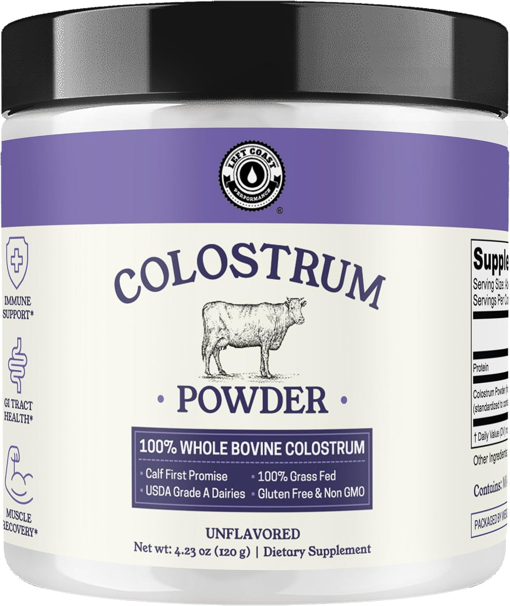 Colostrum Powder – USA Sourced Bovine Colostrum for Humans for Immune Support, Gut Health, Muscle Recovery - Single Ingredient, No Additives, Grass Fed, Non-GMO Colostrum Supplement for Women and Men