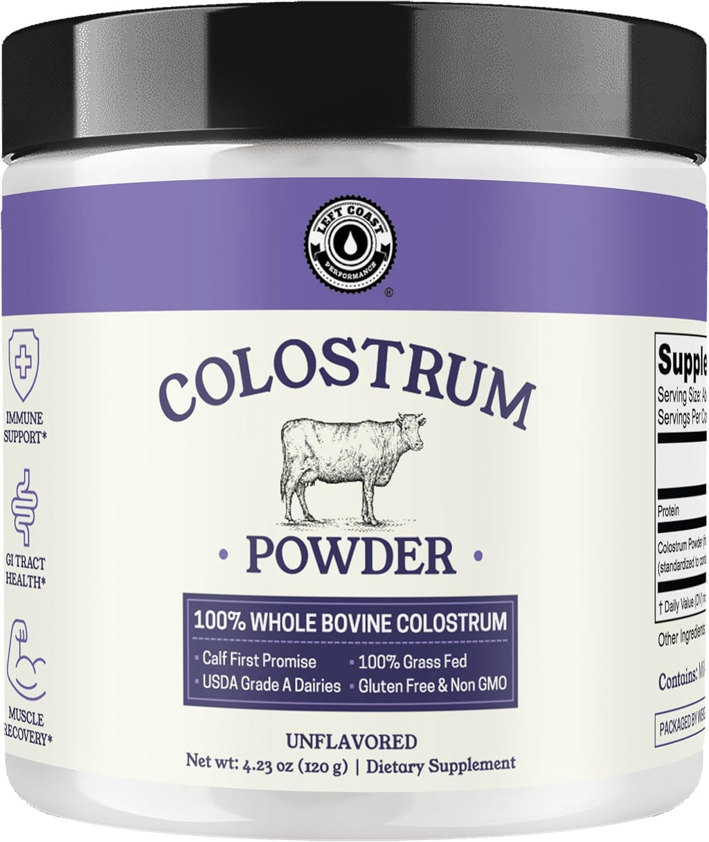 Left Coast Performance 25% IgG Colostrum Powder & Beef Organ Supplement - Bovine Wellness Bundle for Men and Women's Gut Health Energy Hormone Balance and Immune Support