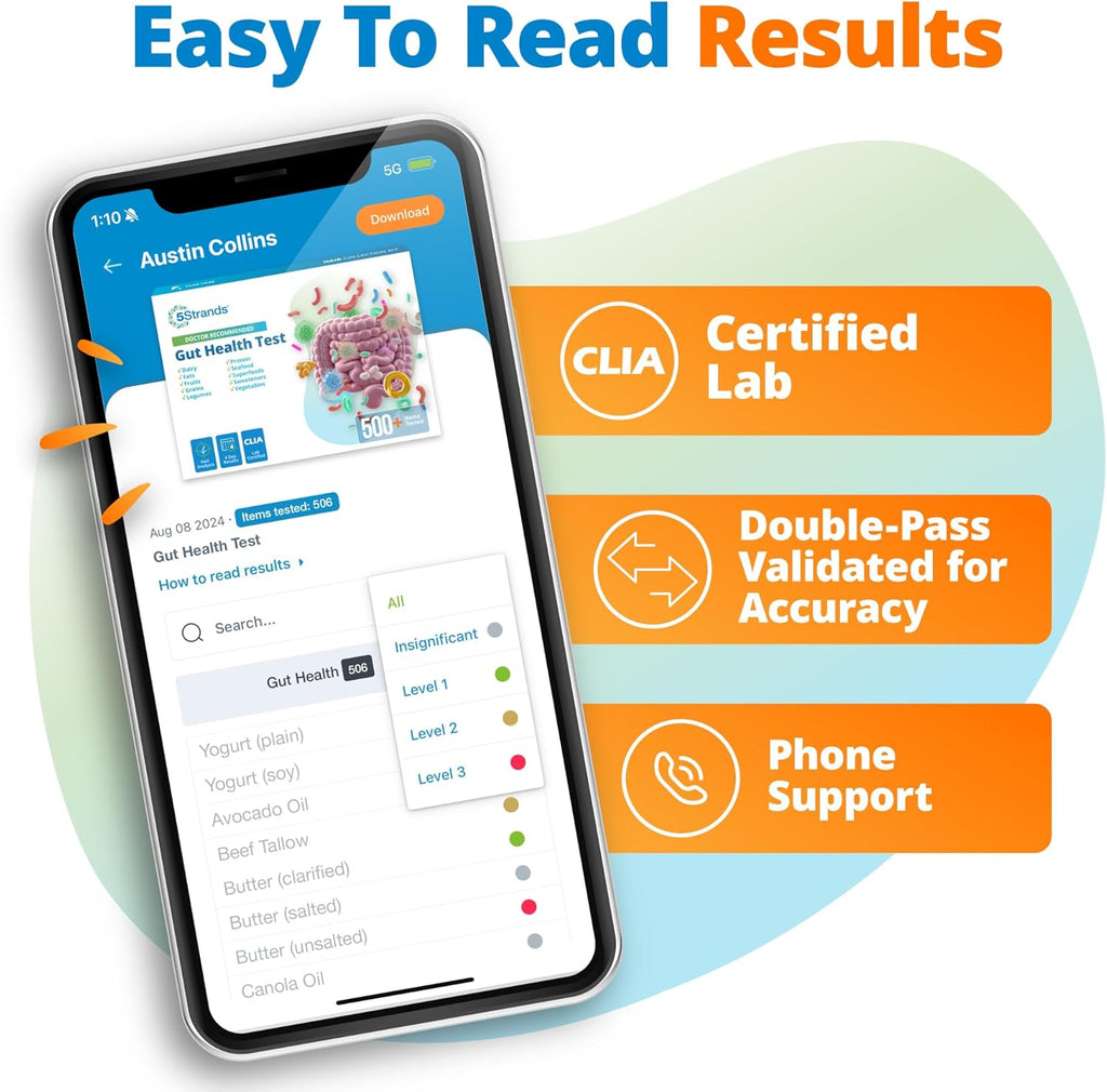 5Strands Gut Health Test + Beauty Hygiene Sensitivity Test Bundle, At-Home Hair Analysis for Adults & Kids, Identify Food Intolerances & Personal Care Ingredient Sensitivities, Results in 4 Days