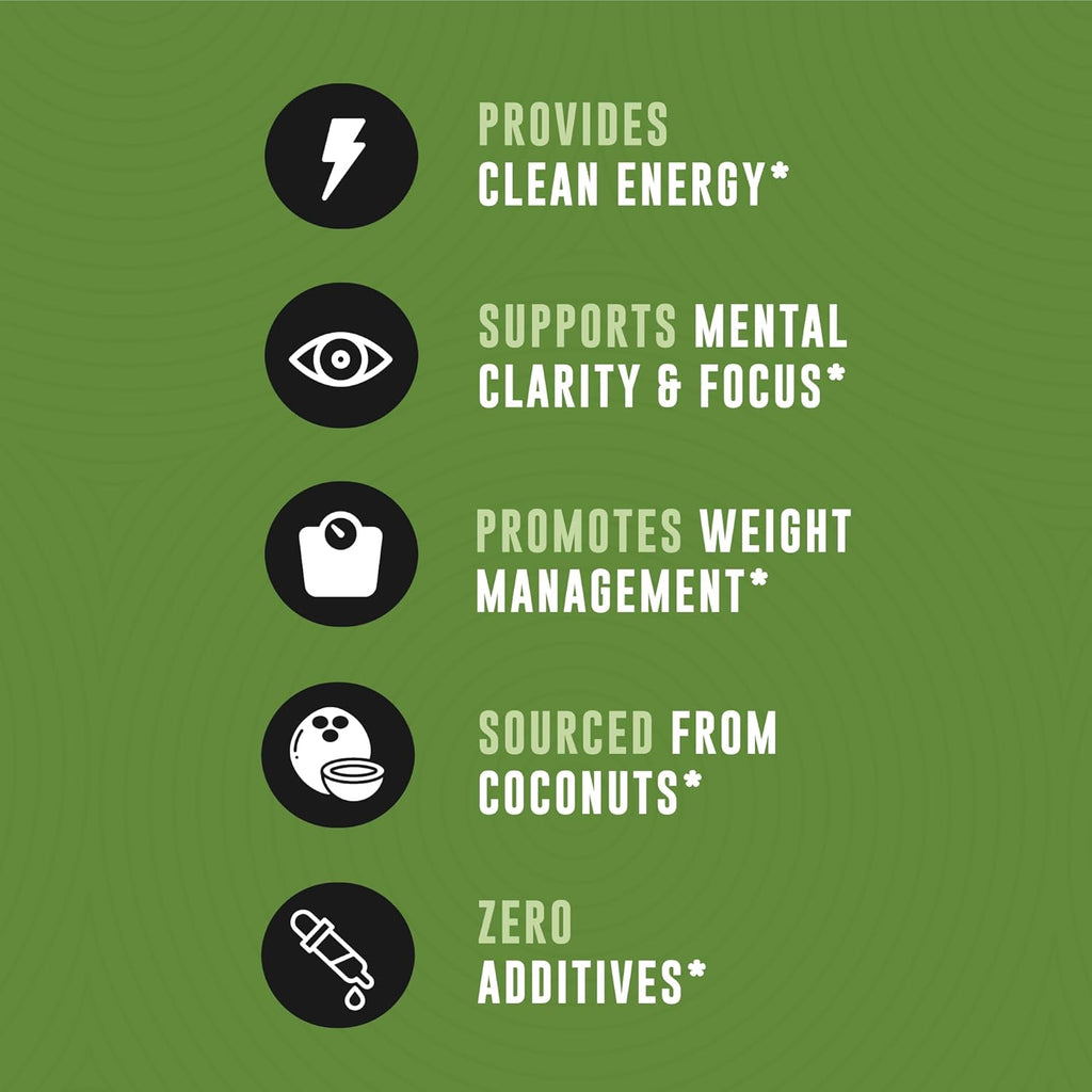 100% Coconut MCT Oil Liquid - MCT Oil C8 C10 for Sustained Mental Energy & Focus Support Great for Smoothies Salads Coffee & More - Palm Free Vegan Keto & Paleo Friendly 60+ Servings (32 Fl Oz)