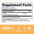 Type Zero Clean TUDCA (250mg) 60 Capsules, 60 Servings | Pure Tauroursodeoxycholic Acid Supplement, Bile Salt Derivative