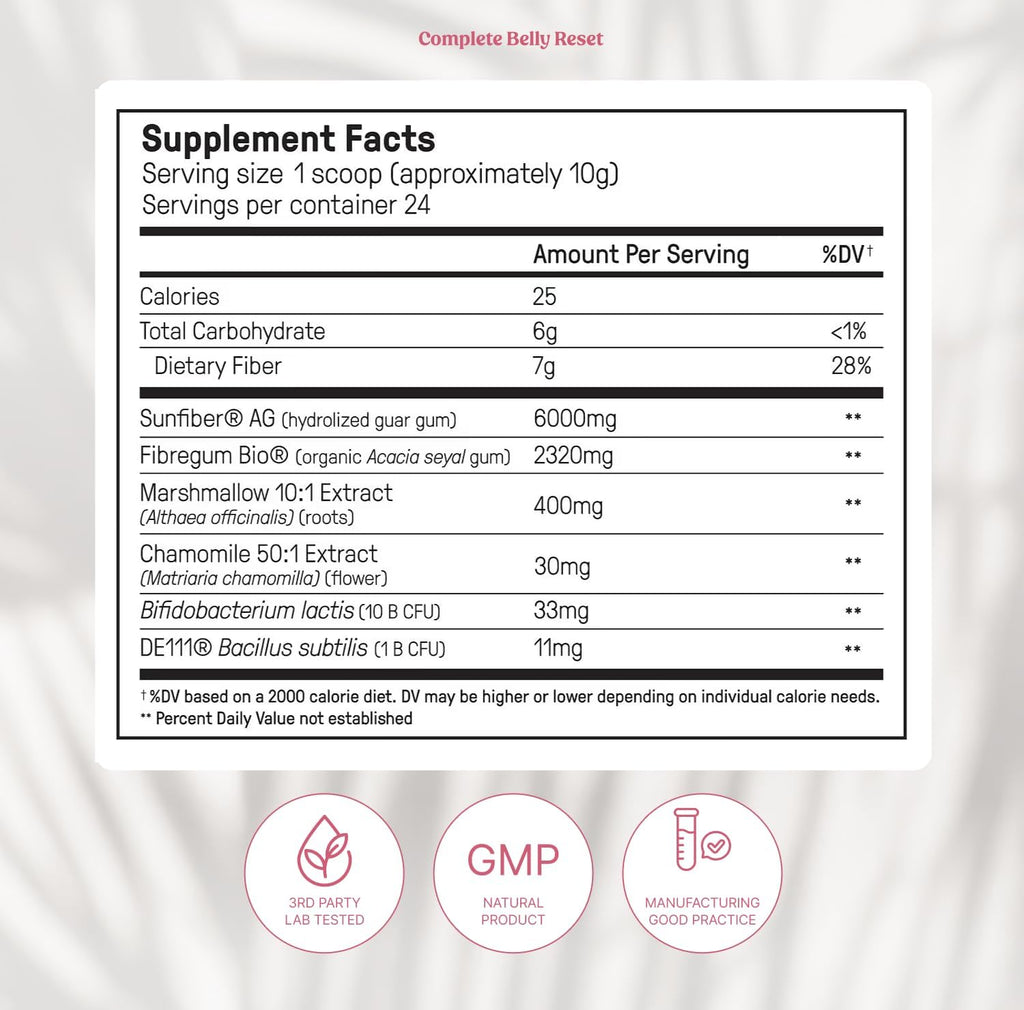 Happy Mammoth Complete Belly Reset Digestive Health Supplement Powder for Men & Women, Supports Gut Health, Reduces Bloating & Gas, Promotes Bowel Regularity, 24 Servings, Vanilla Flavor