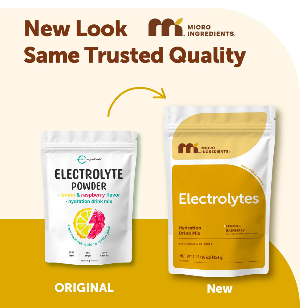 Micro Ingredients Electrolytes Powder, Sugar-Free Lemon Raspberry | 1,000 mg Potassium Per Serving. 139 Servings, 2 lb Bulk Supply, Hydration Drink Mix Powder. 0 Calorie, Keto Friendly. Non-GMO