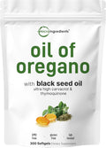 Micro Ingredients Oil of Oregano with Black Seed Oil, 300 Softgels | Naturally Occurring Carvacrol & Thymoquinone. 2-in-1 Oregano Oil Supplement. Non-GMO, Gluten Free, 3rd Party Tested.