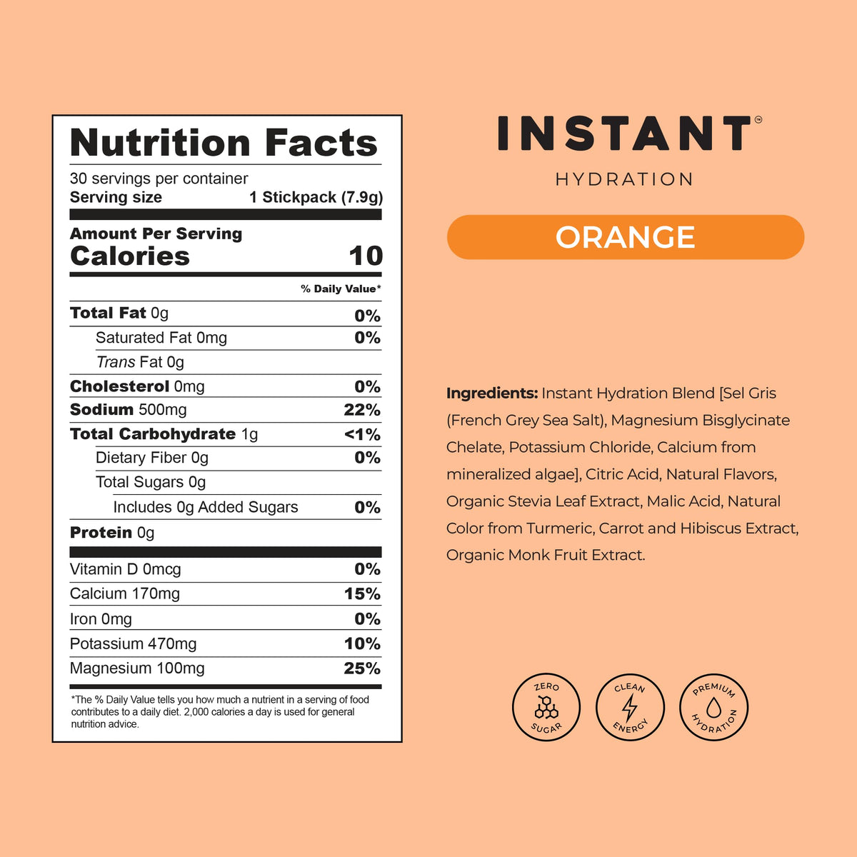 Instant Hydration Electrolytes Powder Packets - Watermelon Electrolyte Drink Mix - Zero Sugar - Keto, Vegan, Gluten-Free, Non-GMO - Boost Recovery, Brain Health, Muscle & Tissue Support- 30 Sticks