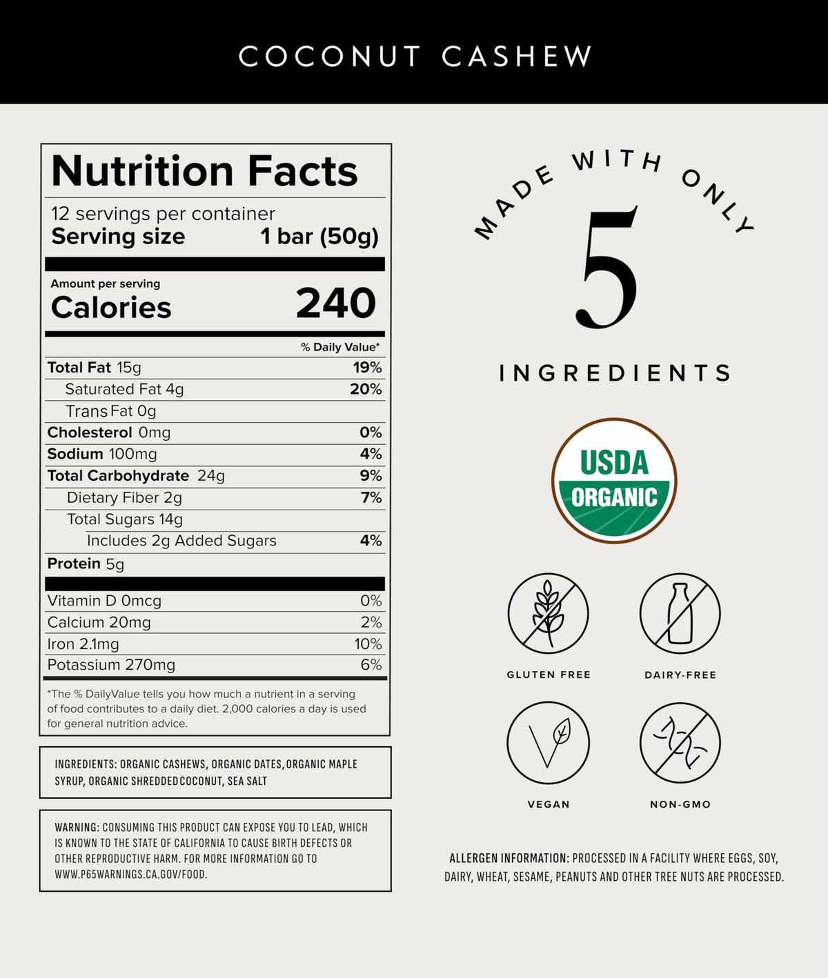 Truvani Plant Based Snack Bars | Variety | 12 Pack | Vegan | 5-8g Protein | USDA Organic and Vegan | Dairy, Soy, and Gluten Free | Individually Wrapped