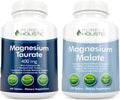 Magnesium Taurate 400mg + Magnesium Malate 400mg - Highly Bioavailable - High Absorption Bundle - 270 + 270 Vegetarian Tablets