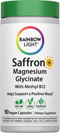 Rainbow Light Saffron Extract + Magnesium Glycinate Supplement | 90 Capsules | With Methyl B12 | Helps Support a Positive Mood | Vegan, Non-GMO and Gluten Free