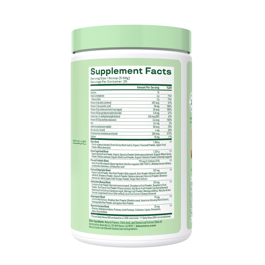 Bloom Nutrition Superfood Greens Powder, Berry, 30 Servings | Digestive Enzymes with Probiotics and Prebiotics, Gut Health, Bloating Relief for Women, Chlorella, Green Juice Mix