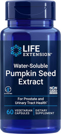 Life Extension Water-Soluble Pumpkin Seed Extract, Promotes Prostate & Urinary Tract Health, Bladder Health Support, Men, Women, Gluten-Free, Non-GMO, Vegetarian, 60 Capsules | Promotes Prostate & Urinary Tract Health, Supports Bladder Health for Men & Wo