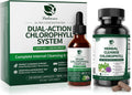 Liquid Chlorophyll Drops with Caps for Immune, Detox & Antioxidant | Chlorophyll Daily Combo for Digestion & Gut Health, Energy, Internal Deodorizer, Vegan, Sugar-Free, 2Oz + 120 Caps