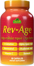ALFA VITAMINS Rev-Age Cellular Repair Supplement for Anti-Aging & Immune System Support - 60 Capsules