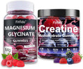 Creatine Monohydrate Gummies 5000mg + Magnesium Glycinate 400mg – Support for Muscles, Strength & Wellbeing – Vegan, Sugar Free, 2-Pack Supplement Bundle