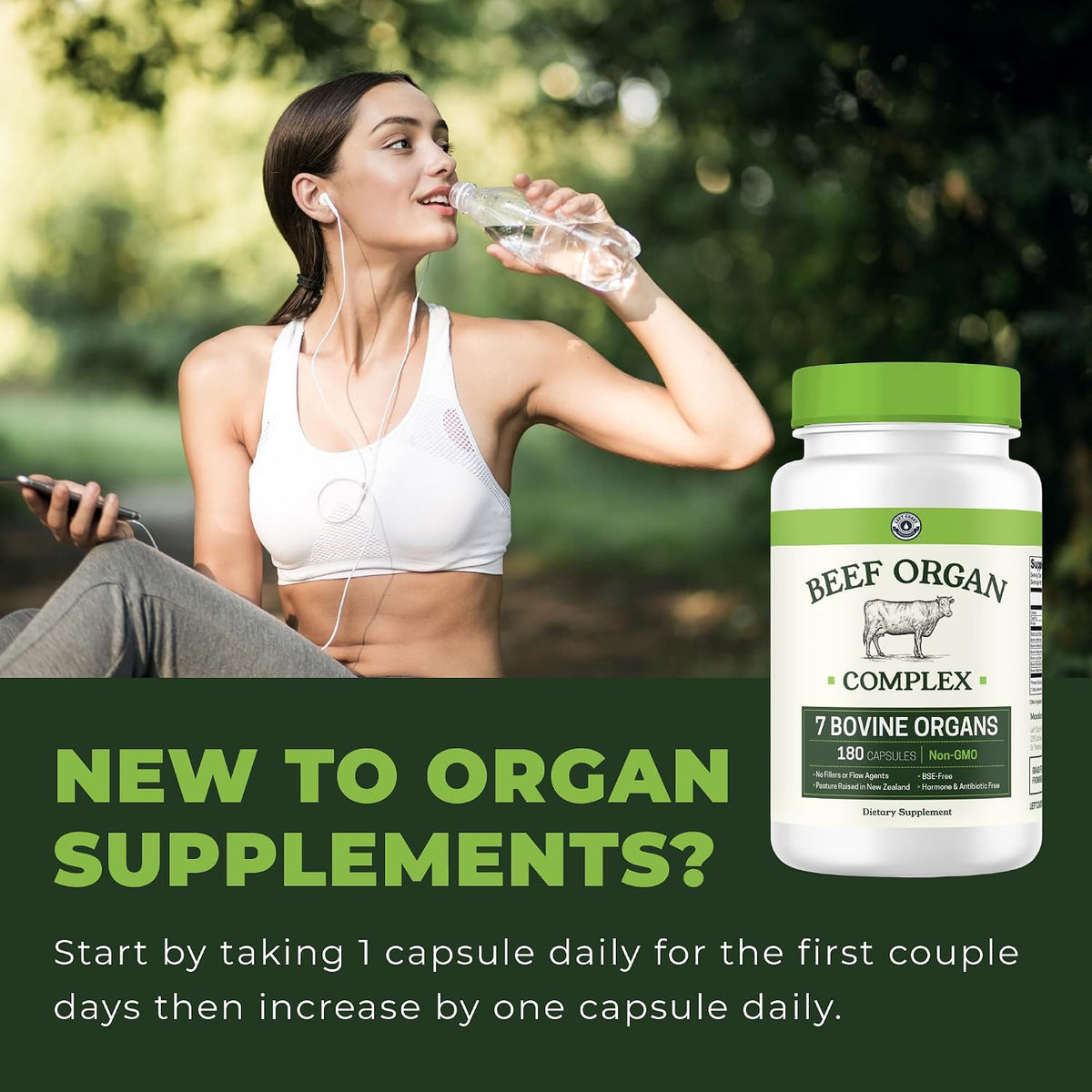 Beef Organ Complex + Organic Beef Liver + Grass Fed Heart & Liver Supplements - Organic Nutrient Dense Superfood for Overall Energy, Health, & Wellness - No Fillers, Freeze Dried Supplements