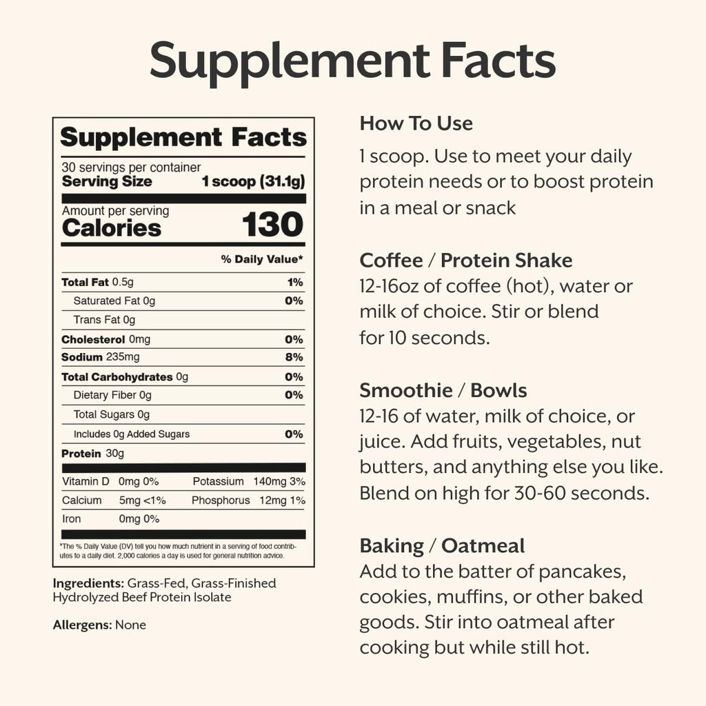ProMix Nutrition Grass-fed Beef Protein Isolate - Unflavored - 30 Servings