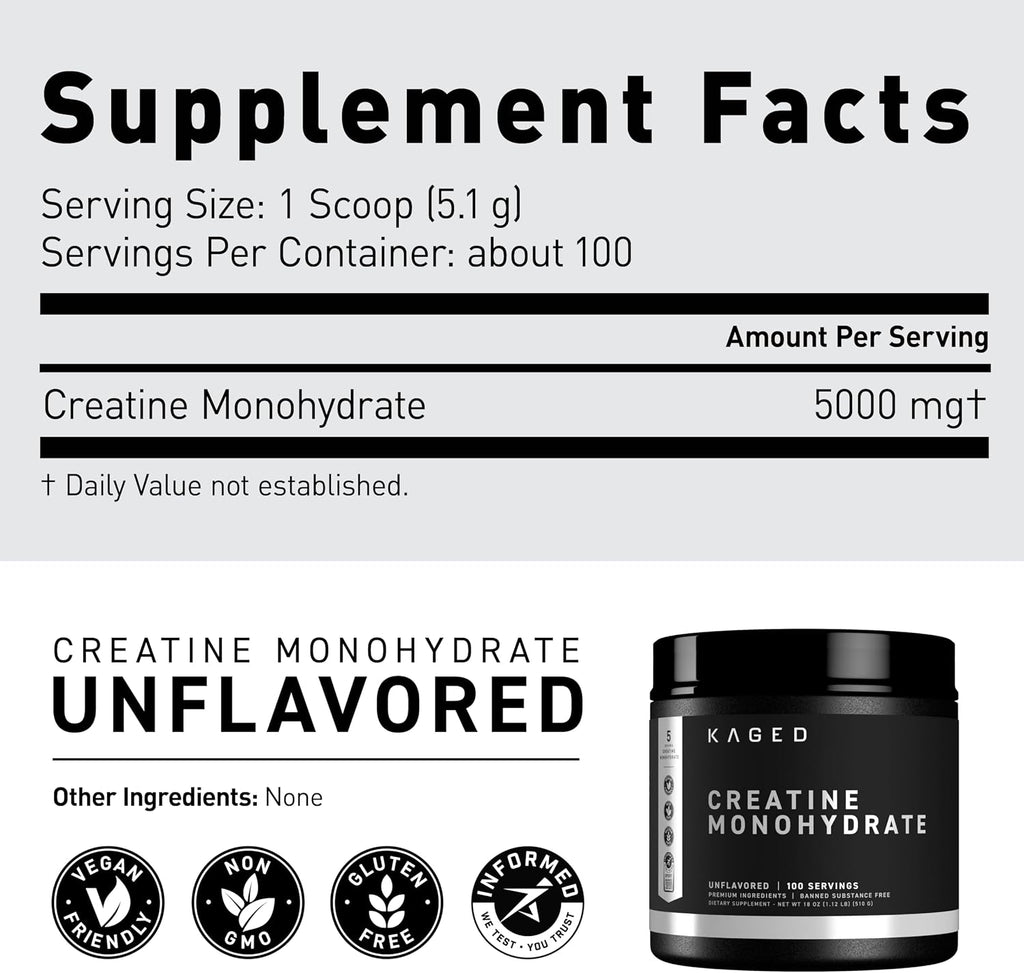 Kaged Creatine Monohydrate, Glutamine & Intra Workout Bundle | Pre, Intra, & Post Workout Supplement Kit | Muscle Recovery and Growth