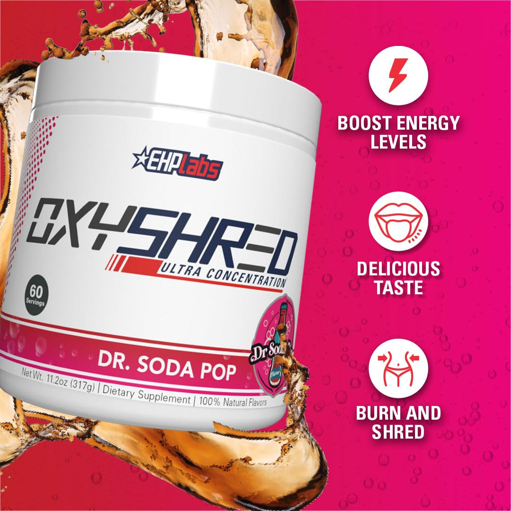 EHP Labs OxyShred Pre Workout Powder - Preworkout Powder with L Glutamine & Acetyl L Carnitine, Energy Boost Drink - Cosmic Blast, 60 Servings