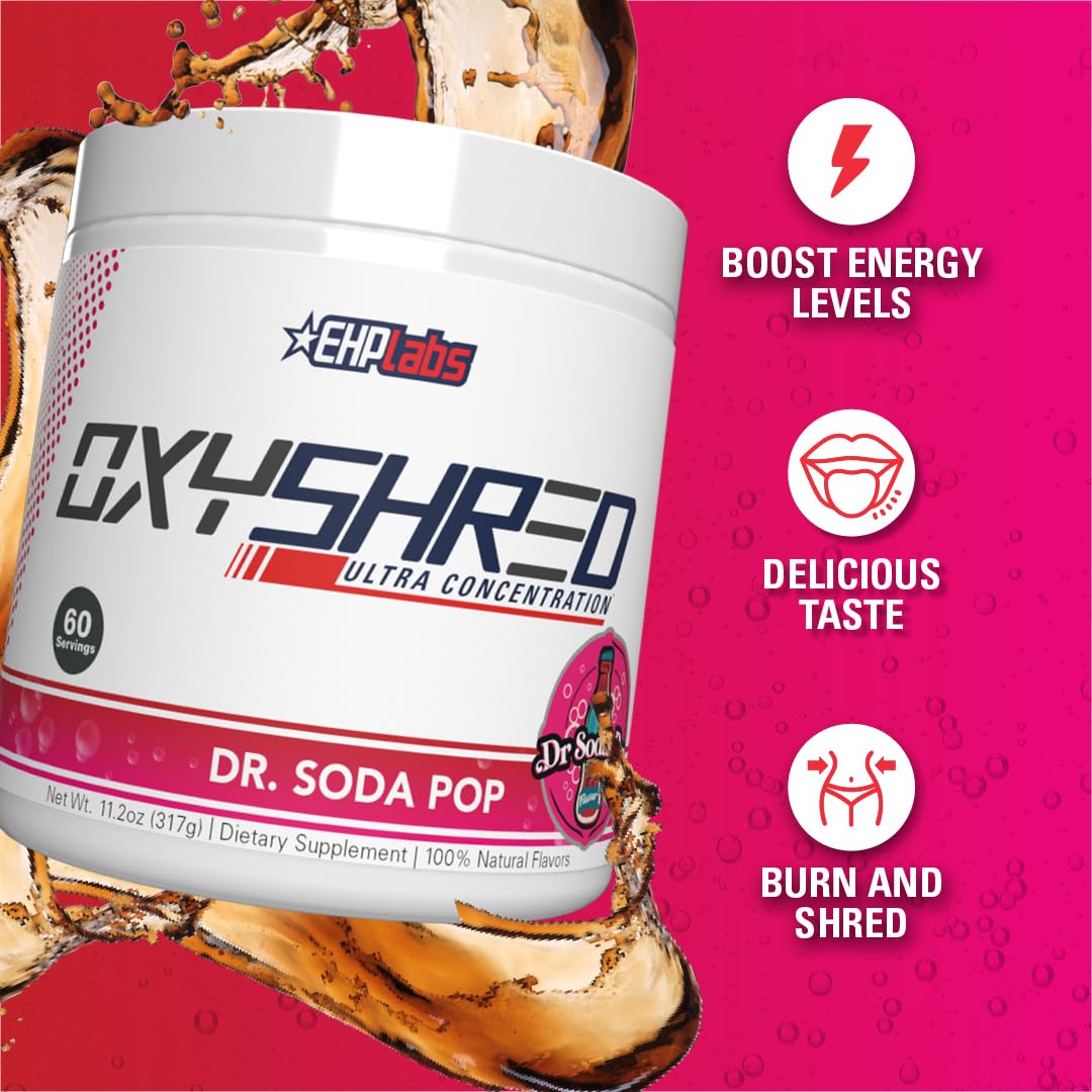 EHP Labs OxyShred Pre Workout Powder - Preworkout Powder with L Glutamine & Acetyl L Carnitine, Energy Boost Drink - Cosmic Blast, 60 Servings