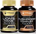 WELLNESS LABSRX Lions Mane Supplement Capsules and Mushroom Capsules | Bundle
