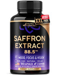 Natural Saffron Supplements - Pure Saffron Extract 88.5 mg - Mood | Focus | Vision | Energy Support - Eye Health for Women & Men - Lab Tested - NonGMO Vegan Pills - 90 Powder Capsules, 3 Month Supply