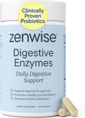 Zenwise Health Digestive Enzymes, Probiotics, for Gut Health Bloat - 180 CT | Multi Enzymes, Probiotics, Bromelain, Papaya, DE111 Probiotics Prebiotics, Gas and Bloating Relief, Vegetarian