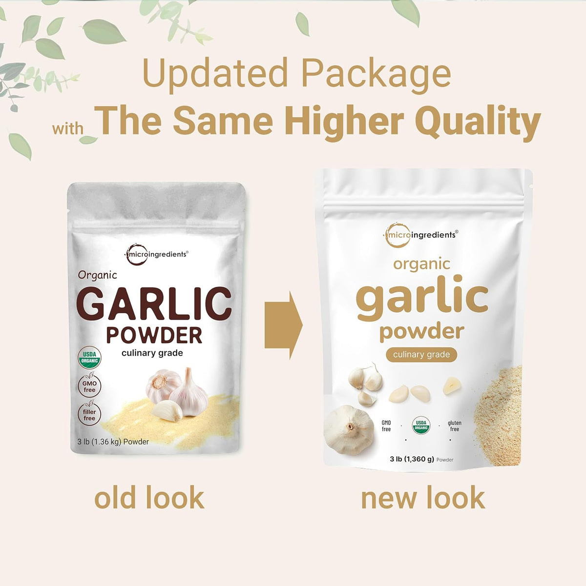 Organic Garlic Powder, 3 lb | Premium Raw Allium Sativum Bulb | Pungent & Savory Flavor | Great for Meats, Vegetables & Spice Mixes | Additive Free, Non-GMO, Bulk Supply