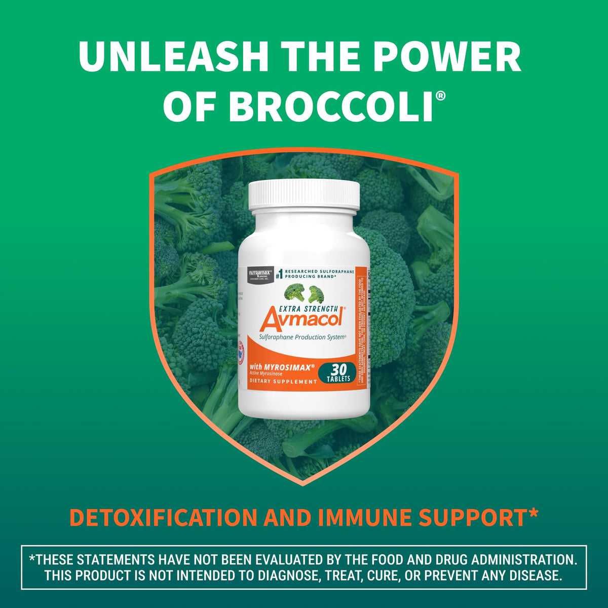 Nutramax Avmacol Extra Strength Sulforaphane Producing Supplement, 75 Tabs | Detoxification Support, #1 Researched Sulforaphane Producing Brand, with Glucoraphanin & Myrosinase, Published Studies