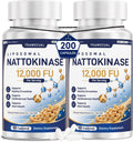 Liposomal 12-in-1 Nattokinase 12,000 FU, Multi Enzyme Complex, 200 Capsules | Serrapeptase, Lumbrokinase, Bromelain, CoQ10, Omega-3 & Red Yeast Rice, Cardiovascular, Circulatory & Heart Health Support