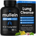 NutraChamps Mullein Leaf Extract for Lung Detox Extra Strength Lung Cleanse for Smokers, Mullein Capsules Lung Support Supplement for Respiratory Lung Health