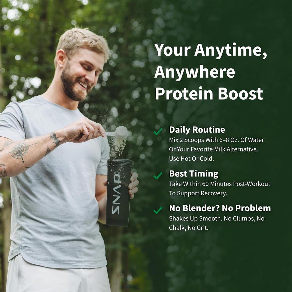 Snap Supplements Plant Based Vegan Protein Powder, Vanilla, 30 Servings