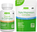 Super B-Complex 180 Tablets + Triple Magnesium Complex 180 Tablets Vegan Bundle, Methylated Sustained Release B Complex + High Absorption Chelated Magnesium Glycinate, Taurate & Citrate, by Igennus