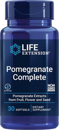 Life Extension Pomegranate Complete, Fruit Extract, Flower, Seed Oil Extract, Cardiovascular Health, antioxidant Support, superfood Supplement, Gluten Free, Non-GMO, 30 softgels | Fruit, Flower & Seed Oil Extract Superfood Supplement for Cardiovascular He